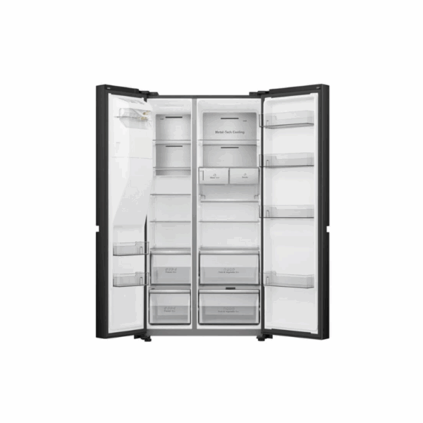 Hisense Refrigerator 601L Side By Side Door, Water & Ice Dispenser, Black Stainless Steel H780SB-IDL
