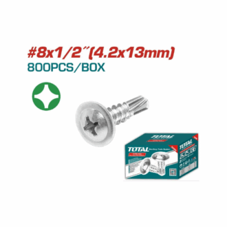 Total Self Drilling Truss Head Screw 8x1/2" for Phillips Drive, Zinc Plated Finish 800pcs THWTD8121