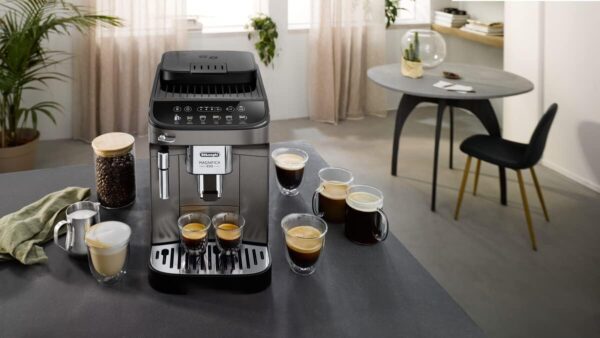 De'Longhi Magnifica EVO Bean to Cup Fully Automatic Coffee Machine Traditional Milk Frother Built In Grinder 100% Arabica Whole Coffee Beans ECAM290.42.TB Titanium & Black