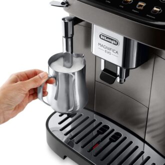 De'Longhi Magnifica EVO Bean to Cup Fully Automatic Coffee Machine Traditional Milk Frother Built In Grinder 100% Arabica Whole Coffee Beans ECAM290.42.TB Titanium & Black