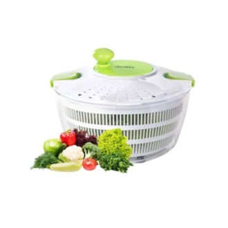 Decakila Manual Salad Spinner 4L 24.3x24.3x16.3 CM Fruits and Vegetables Quick Dryer Dry off and Drain Lettuce and Vegetable Wash & Salad Making Bowl with Plastic Colander KMTT088W