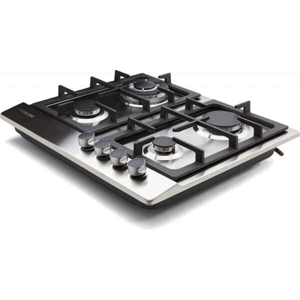Nikai Gas Built In Hob 5 Burner Stainless Steel Cooktop With Full Safety Cast Iron Pan Support NGH5005N