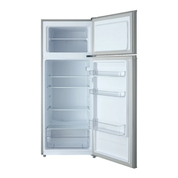 Evvoli Refrigerator 225L Top Freezer Double Door Silver EVRFM-225L