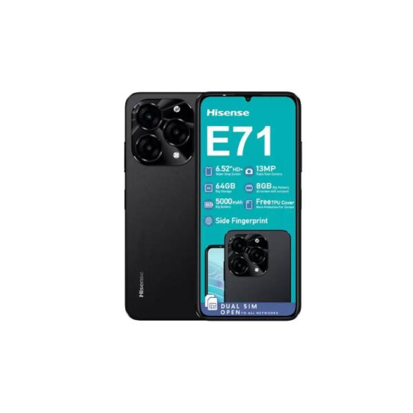 Hisense mobile phone E71 Sleek Design 4000mAh 4G LTE, 6.52-inch IPS TFT screen, Resolution: 1600 x 720 pixels , Supports 10W charging, Bluetooth 5.0