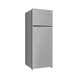 Evvoli Refrigerator 225L Top Freezer Double Door Silver EVRFM-225L