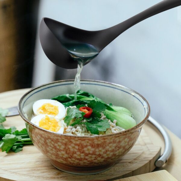 Tefal Comfort Ladle High-Heat Resistance Scratch-Free for Cookware Dishwasher-Safe Ergonomic Design Black Plastic K1290214