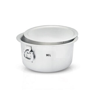 Nadstar Aluminium Sufuria 90L with Lid & Handle 11.5KG Gauge 8 Aluminium Tapela Patila with Handles Commercial Tope No.46