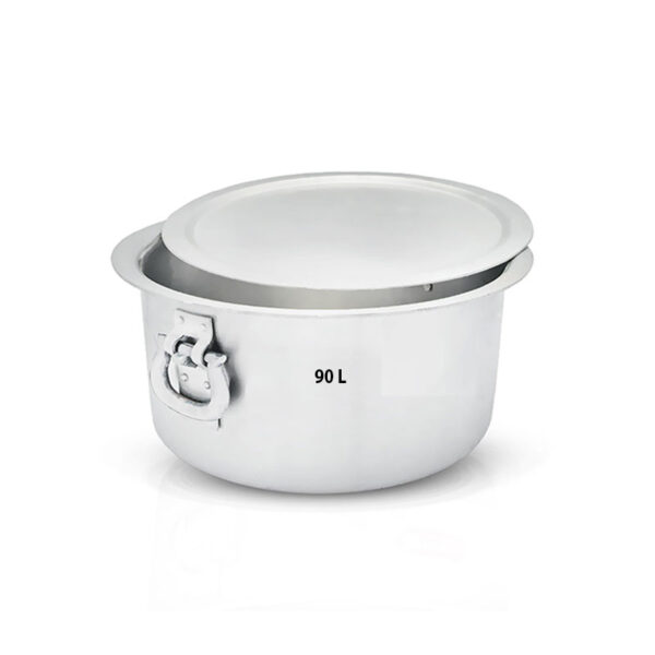Nadstar Aluminium Sufuria 90L with Lid & Handle 11.5KG Gauge 8 Aluminium Tapela Patila with Handles Commercial Tope No.46