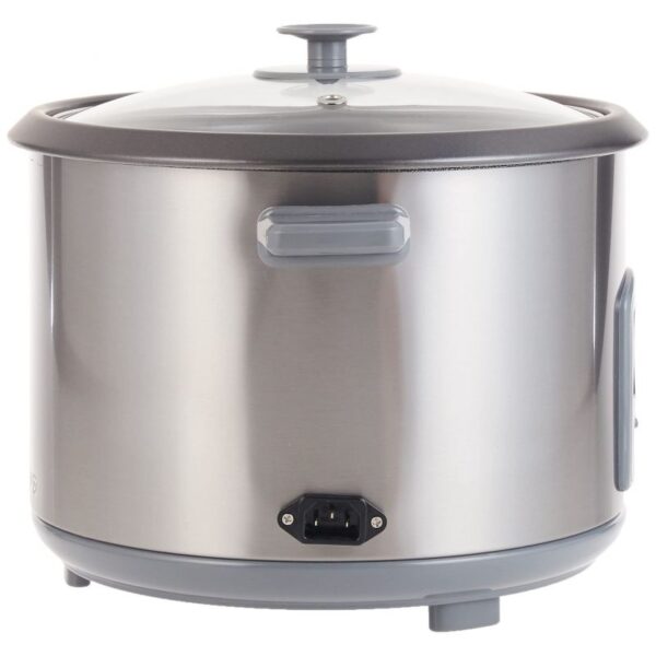 Kenwood 2-in-1 Rice Cooker 2.8L 16-Cups Rice with Food Steamer Basket Non-Stick Cooking Pot Temepered Glass Lid Warm/Cook Lights Spatula Holder Detachable Cord RCM71.000SS