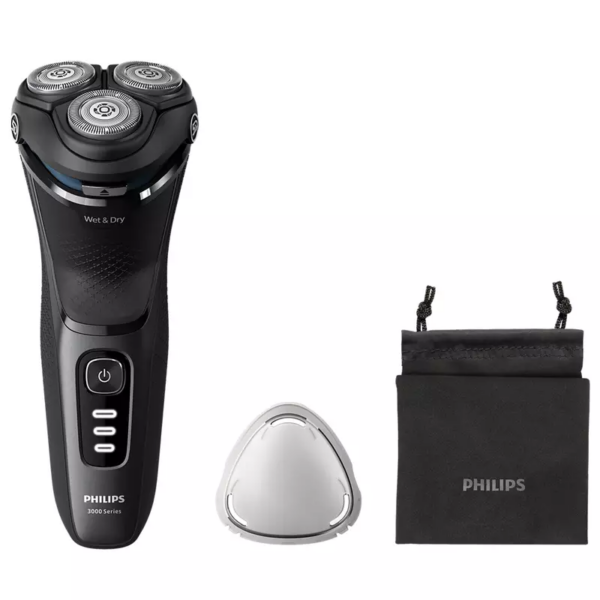 Philips Electric Cordless Shaver, 5D Pivot & Flex Heads, PowerCut Blades, Anti-Corrosion Shaving System, Shave Wet & Dry 3000X Series Grey S3244