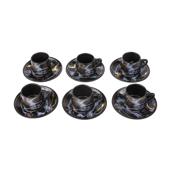 Nadstar Porcelain Cup & Saucer Golden Print Tea Coffee Cups 0035-1/2