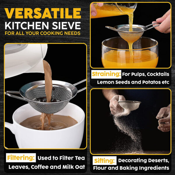 Nadstar Strainer Stainless Steel 20 CM Multipurpose Kitchen Tea Strainer 2023007