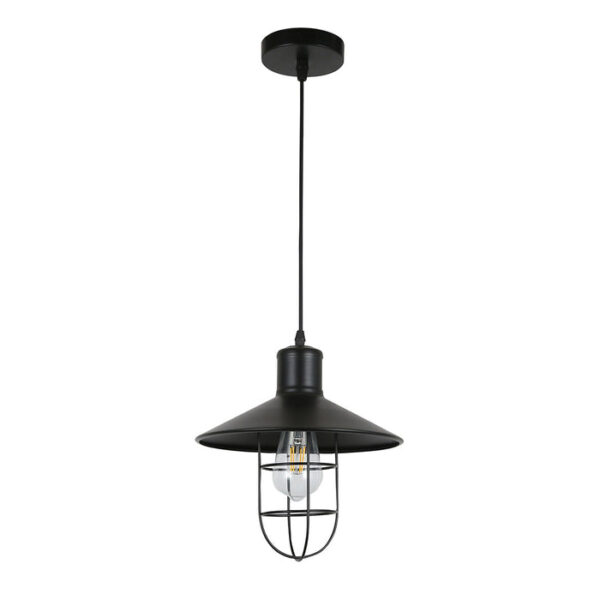 Tronic Black Vintage Pendant Glass Cage Light