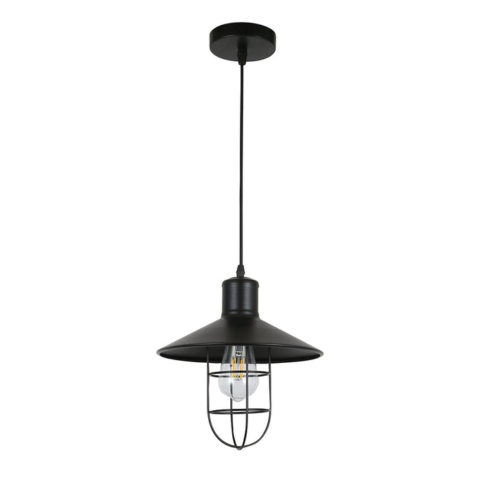 Tronic Black Vintage Pendant Glass Cage Light