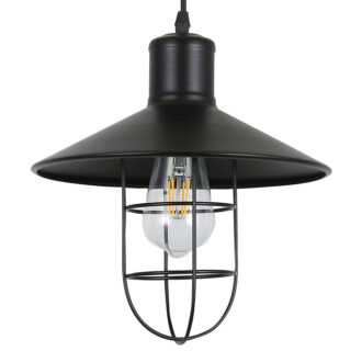 Tronic Black Vintage Pendant Glass Cage Light