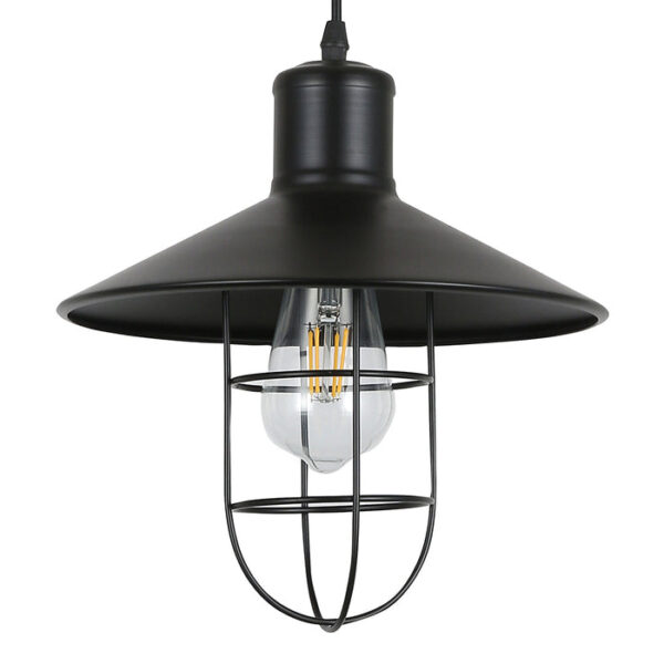 Tronic Black Vintage Pendant Glass Cage Light