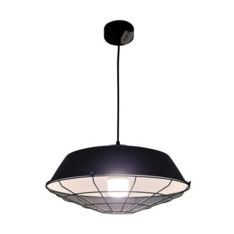 Tronic Black Shade with Wire Mesh Pendant Light