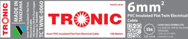 Tronic 6 mm Flat Twin Cable