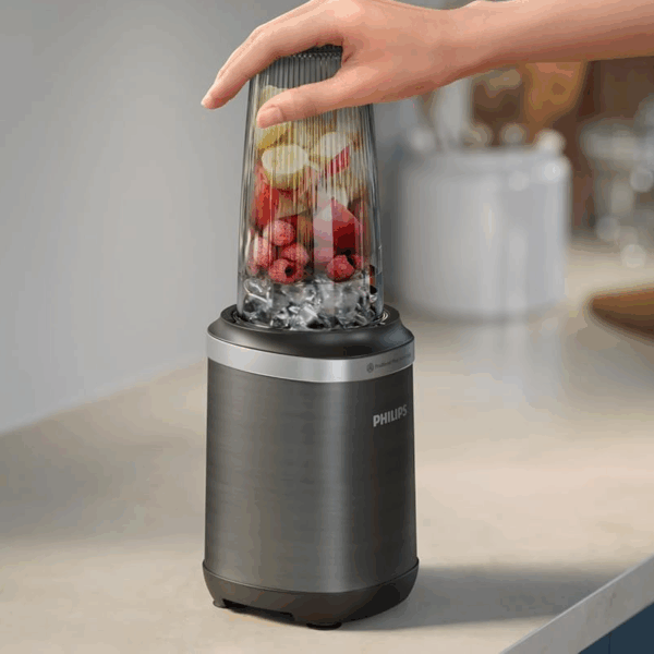 Philips Smoothie Blender 5000 Series 700+500+300ml 1000W with ProBlend Plus Technology, Grinds Coffee Beans & Spices, Compact Design HR2767