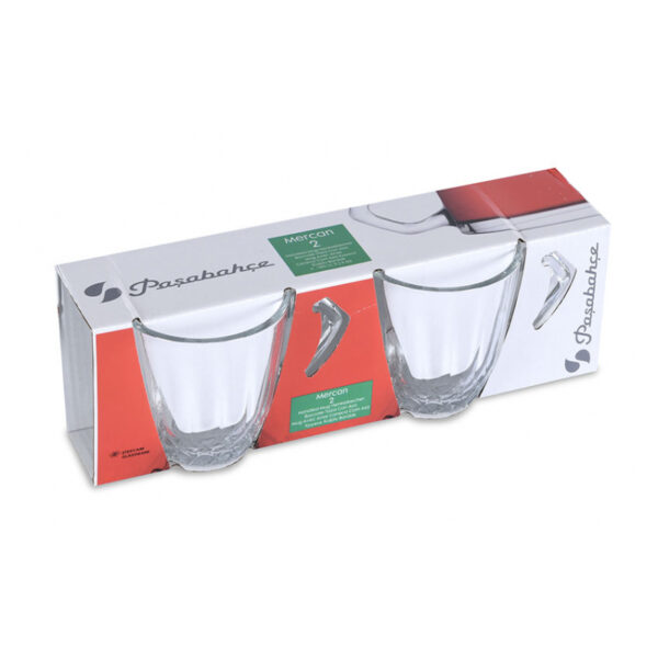 Pasabahce Mercan Mugs 160ml 6pcs Crystal Look, Refined Design and Dishwasher Safe 55733