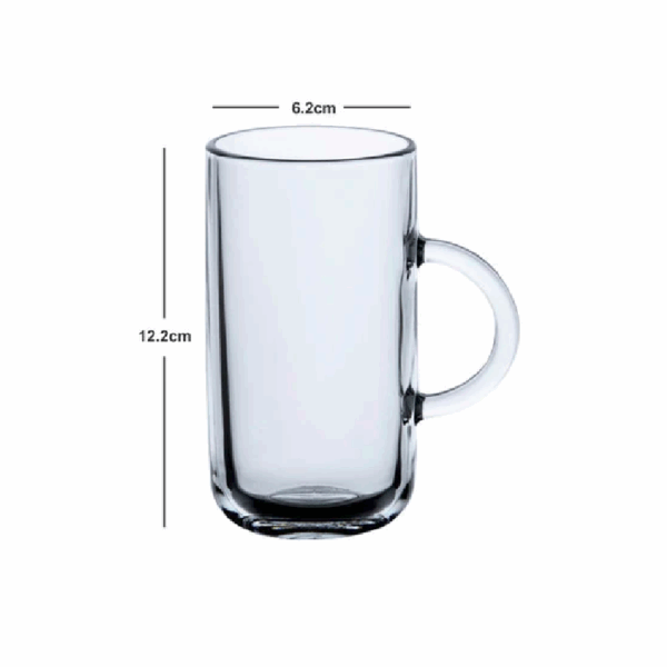 Pasabahce Iconic Glass Coffee Mug 270ml 6pcs 55743
