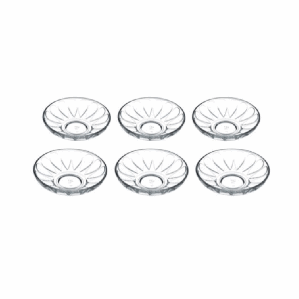 Pasabahce Basic Glass Tea Plate 102mm 6pcs 54451