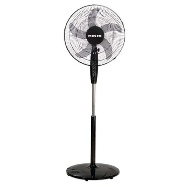 Nikai Stand Fan 16" 3 Speed 45 W Plastic Blade 5 Leaf “AS” Transparent Blades 60 Minutes Timer Wide Angle Horizontal Oscillation NPF1631T