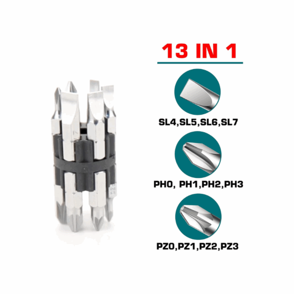 Total Ratchet Screwdriver Set 13in1 TACSD30136