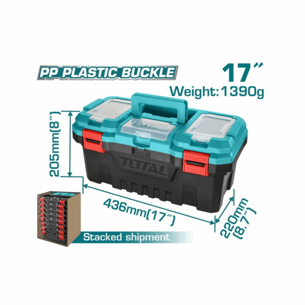 Total Tool Box 17" PP Plastic Buckle Empty TPBX0171