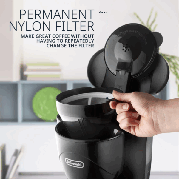 De'Longhi Drip Coffee Maker 1.7L 1000W Black Filter Coffee Machine 10 Cups Plastic Body ICM2.1B