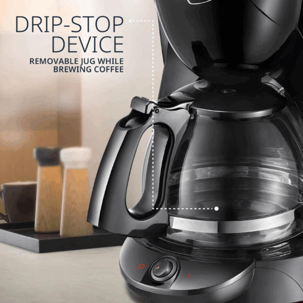 De'Longhi Drip Coffee Maker 1.7L 1000W Black Filter Coffee Machine 10 Cups Plastic Body ICM2.1B