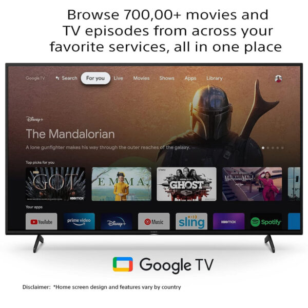 Sony Bravia 65" LED 4K Ultra HD Smart Google TV with Alexa Compatibility, 4K X1-Reality PRO, ChromeCast, Bass Reflex Speaker, Black KD-65X75K