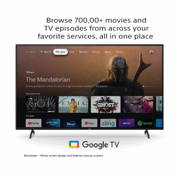 Sony Bravia 55" LED 4K Ultra HD Smart Google TV with Alexa Compatibility, X1 4K Processor, 4K X Reality Pro, Motion Flow XR200 Engine, Bluetooth Connectivity Black KD-55X75K