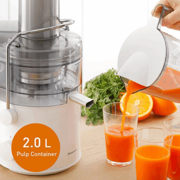 Panasonic Large Capacity Juicer 2L with Full Metal Spinner for Maximum Juice Extraction MJ-CB100WTZ