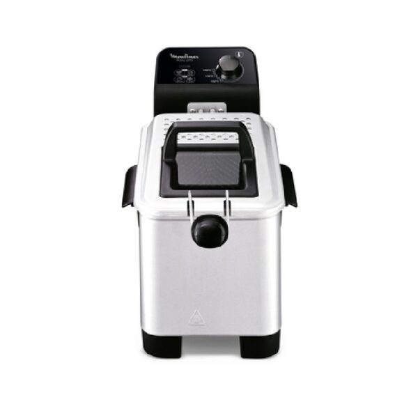 Moulinex Electric Fryer 3L,1.2 Kg, Steel Body, Semi-Pro Fryer with Cool Zone Technology, Adjustable Thermostat, Permanent Metallic Filter, Fast Heating System AM333027