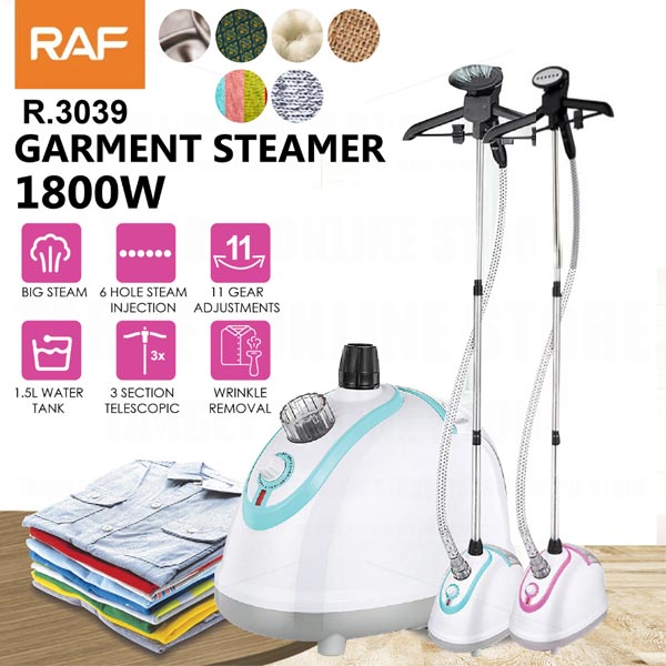 RAF Garment Steamer 1800W Easy to Clean, Continous Steam, High Quality Plastic R.3039