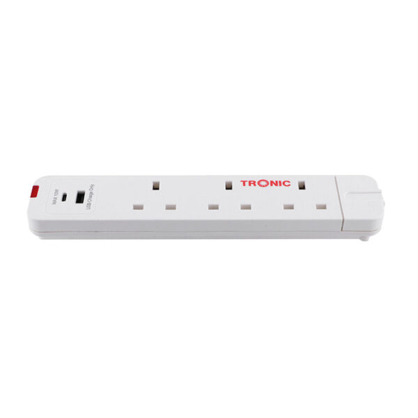 Tronic 3 Way Extension Socket + USB + USB C