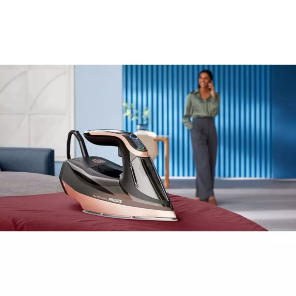 Philips Steam Iron Azur 3000W 350ml, 260g Turbo Steam Boost, No Burns, 80g Continuous Steam, Auto Shut-off, Black 8000 Series DST8041
