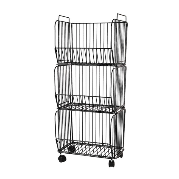Nadstar Storage Rack Stainless Steel 3 Layers with Wheels Kitchen Standing Storage Rack HP22-029H