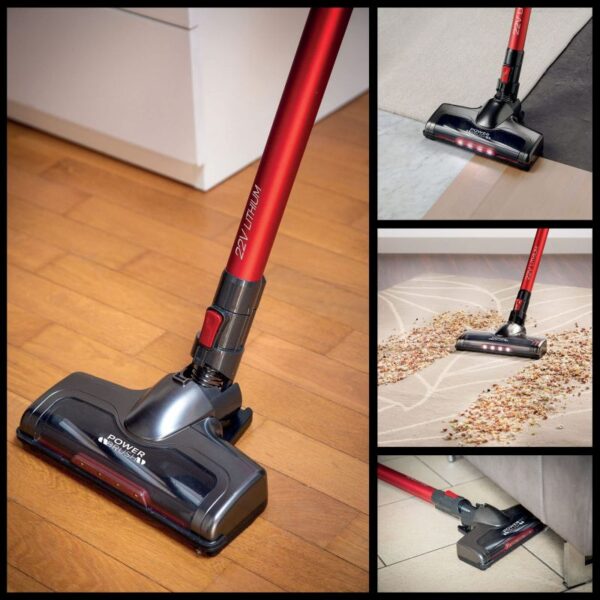 Kenwood Cordless Vacuum Cleaner 2-in-1 Upright Stick Vacuum Cleaner + Handheld Vacuum Cleaner with 22.2V Li-ion Battery 160W Suction Power 45 Minutes Run Time for Multi Surface SVM12.000RD