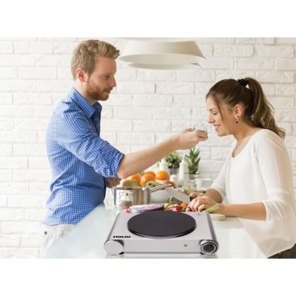 Nikai Electric Hot Plate 1 Plate 1500W Die Cast Iron Hotplates of 188MM Adjustable Thermostat Control NKTOE4N2