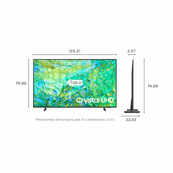 Samsung 55" LED UHD Smart TV with Dynamic Crystal Color, Crystal Processor 4K, Air Slim Design 55CU8000