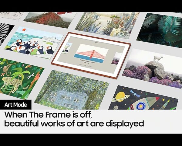 Samsung 65" QLED 4K The Frame TV with Art Mode, Customizable Bezel, Dual LED, PC on TV, AI Upscaling, Solar Cell Remote 65LS03A
