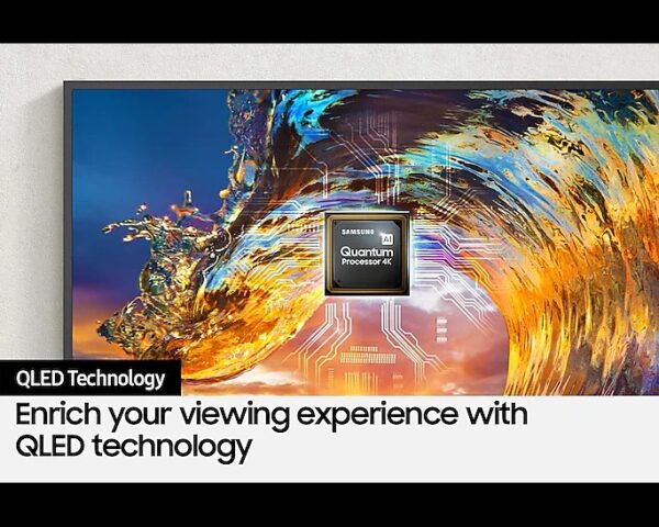 Samsung 65" QLED 4K The Frame TV with Art Mode, Customizable Bezel, Dual LED, PC on TV, AI Upscaling, Solar Cell Remote 65LS03A