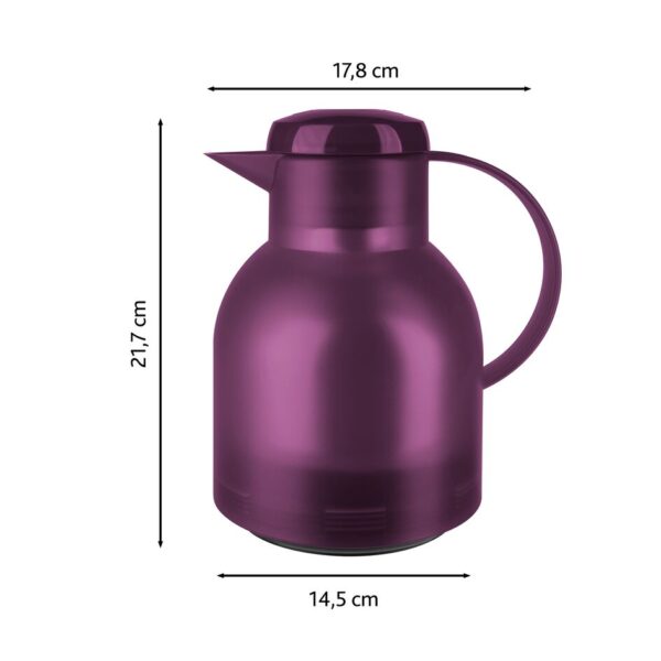 Tefal Samba Jug 1 Liter Aubergine Isothermal Jug Translucent Vacuum Flask Plastic-Polypropylenex (PP) Glass Liner K3035312