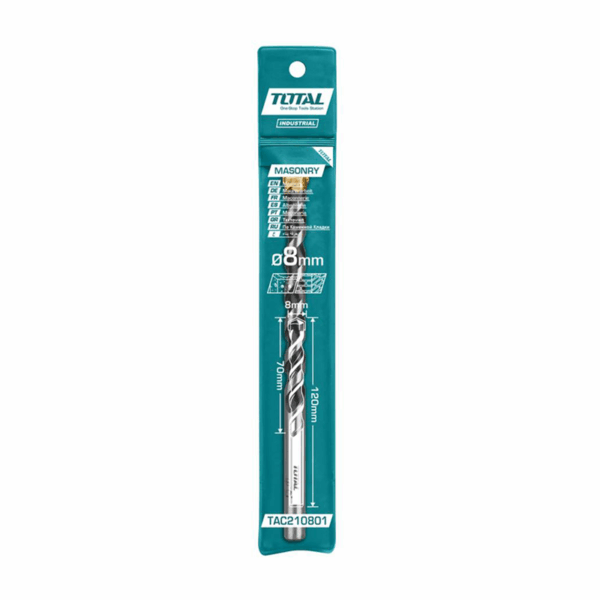 Total Straight Shank Drill Bit Masonry 8mm x 150mm TAC210802