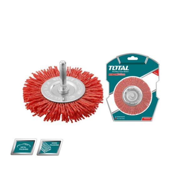 Total Wire Brush Circular 75mm Nylon TAC34035