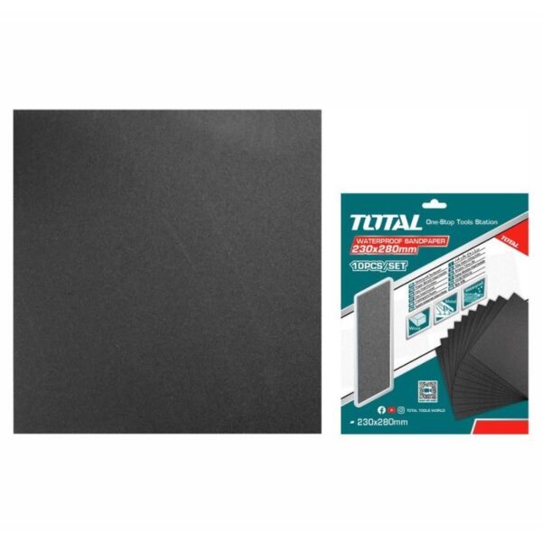Total Waterproof Sand Paper for Sanding Wood, Wall, Paint, Plastic, Stone, Metal, and Glass 230 x 280mm P180 TAC7718001
