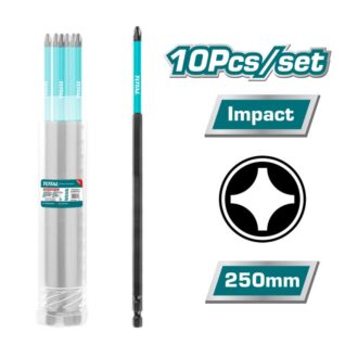 Total Screw Driver Bit Impact 250mm 10pcs Set TACIM16PH2103