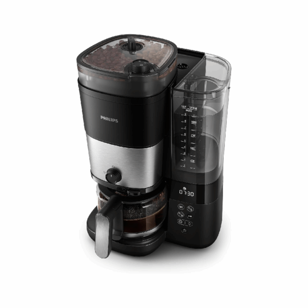 Philips All-in-1 Brew Drip Coffee Maker with Built-in Grinder, Duo-bean Container, Permanent Filter, Dosing Spoon, LED Display HD7900/50